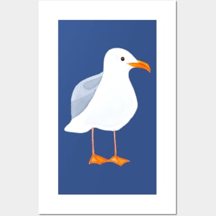 SEAGULL WATERCOLOR - Cute Sea Bird Design Posters and Art